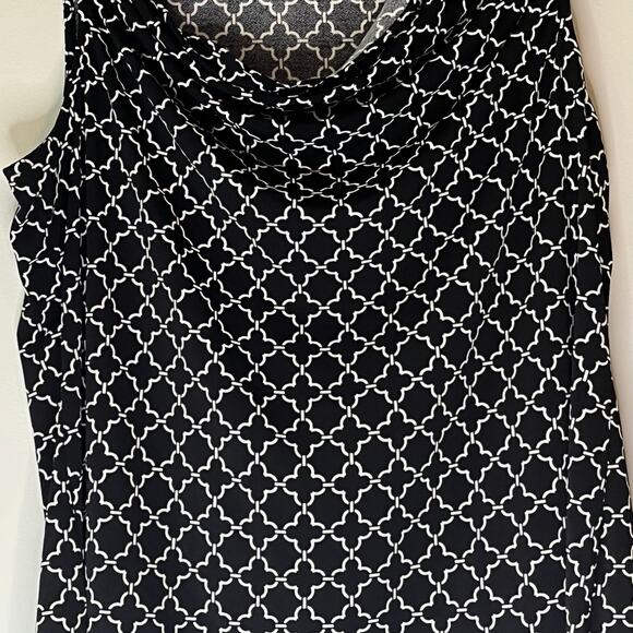 Charter Club Black & White Patterned Tank Top Size 1X - Picture 7 of 9